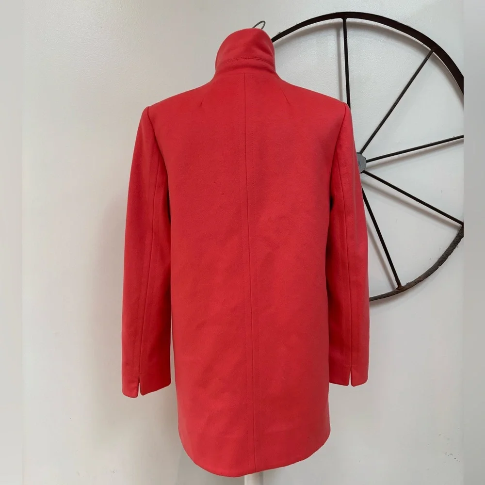 J. Crew coral 100% wool coral Griffin pea coat style 20031 sz 4 $278